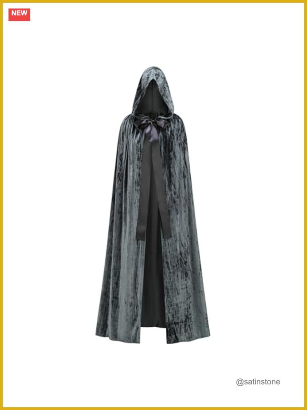 Adult Hooded Velvet Cloak Cape Unisex Stripe Long Robe Witch Halloween Cosplay